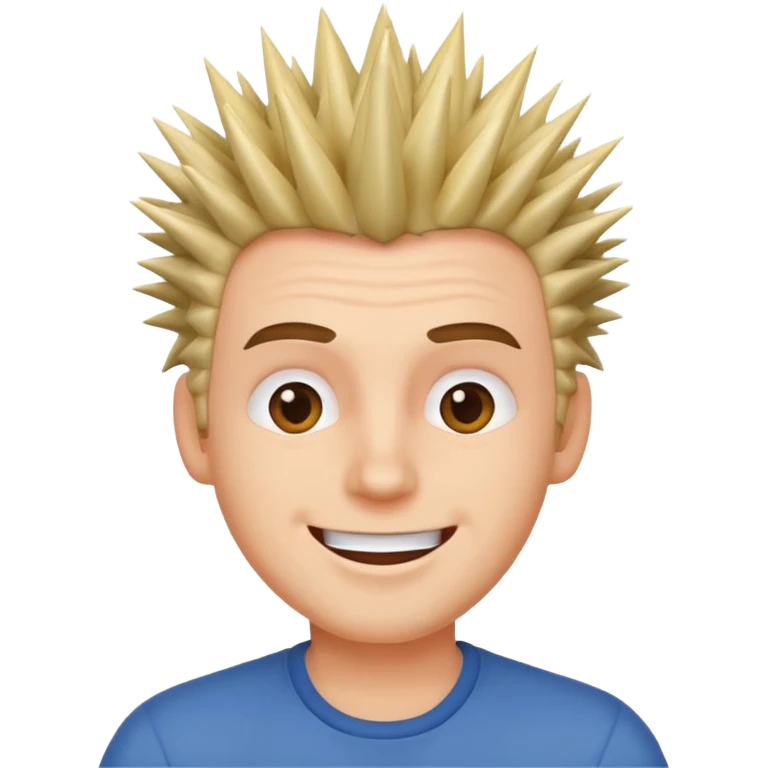 fat spiky haired happy man emoji