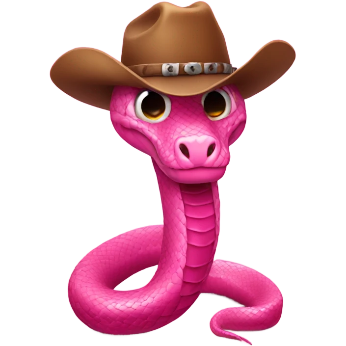 Pink snake in cowboy hat  emoji