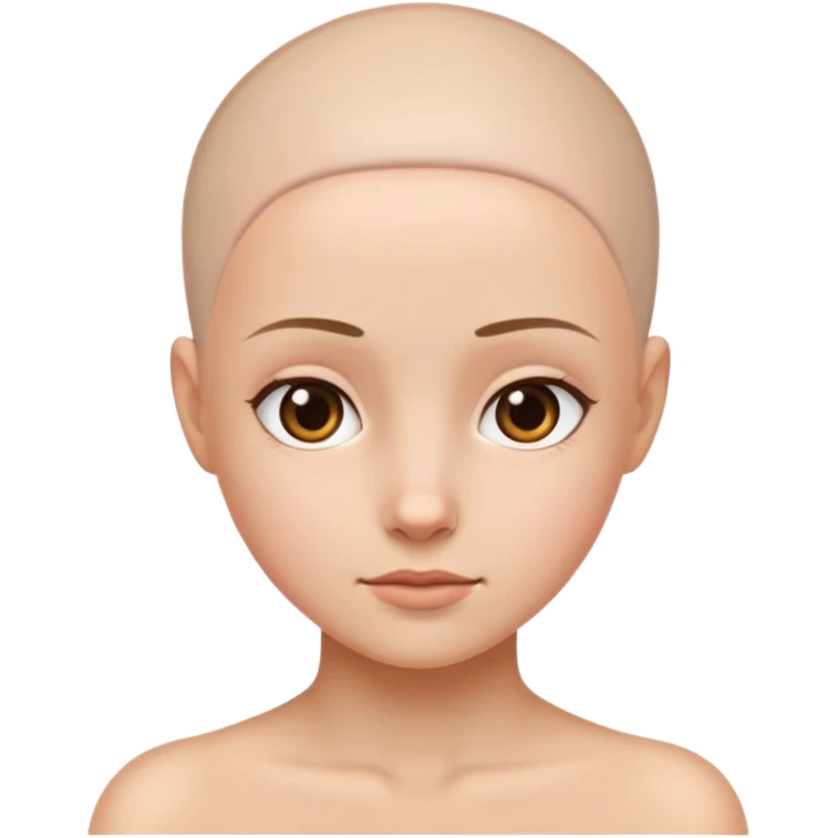 Face of girl without hair emoji