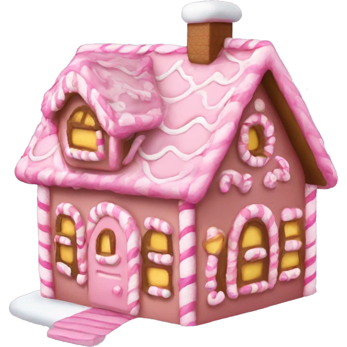 Pink gingerbread house emoji