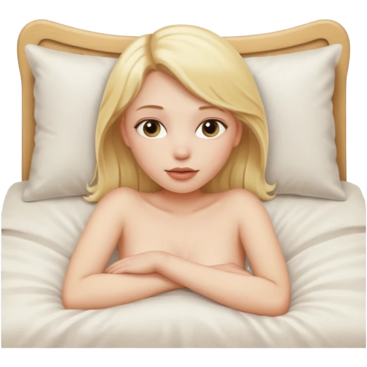 Blond girls nude bed emoji