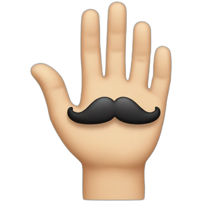mustache hand emoji