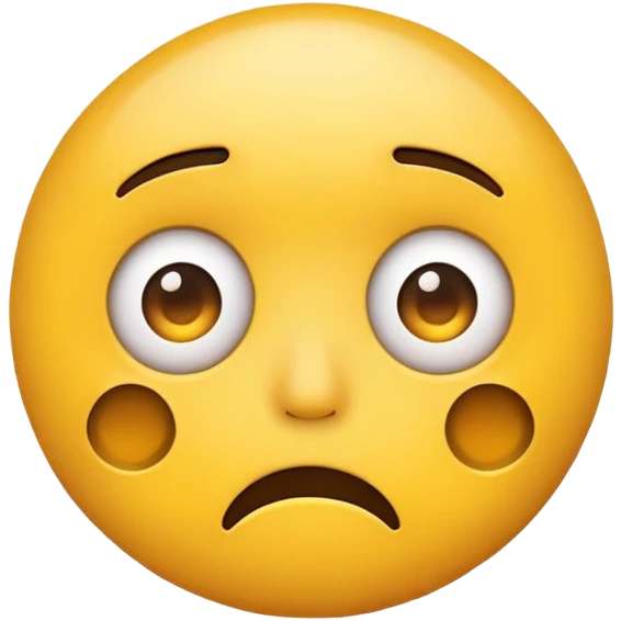 Simple Round Yellow Worried Concerned Scared Face Emoji Expression  emoji