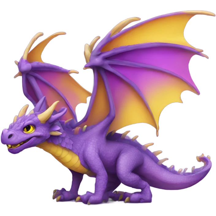 dragon with a yellow nose and purple wings  emoji