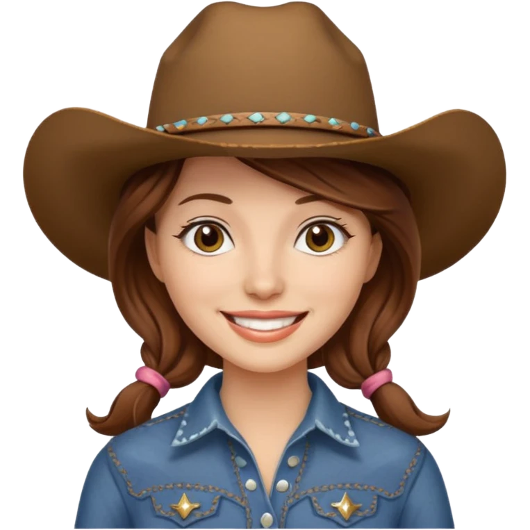 cowgirl with cowgirl hat smiling emoji