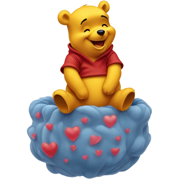 winnie the pooh with hearts emoji