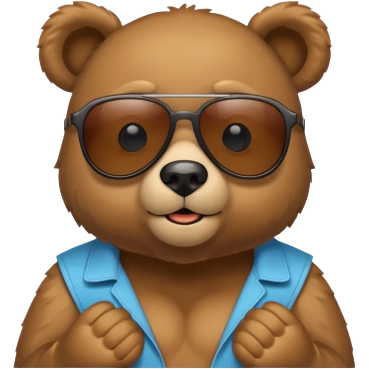 a cute bear in sunglasses emoji