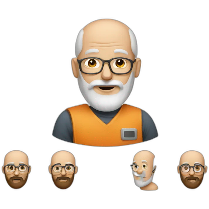Senior Mechanical designer bald, few bearded  emoji
