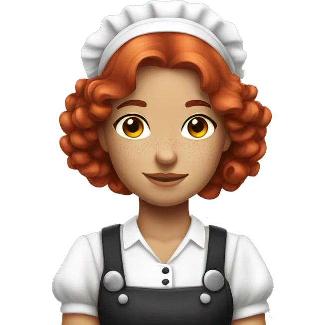 Maid red hair freckles emoji