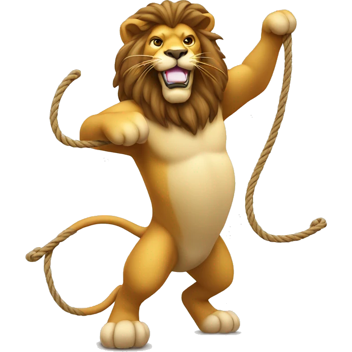 lion on hind legs swinging a lasso emoji
