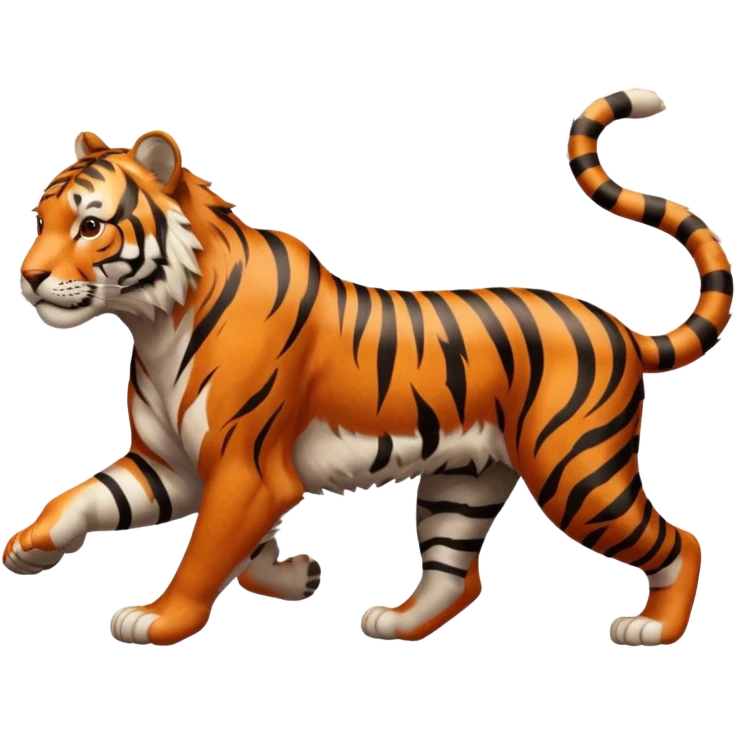 Realistic Tiger running in profile emoji