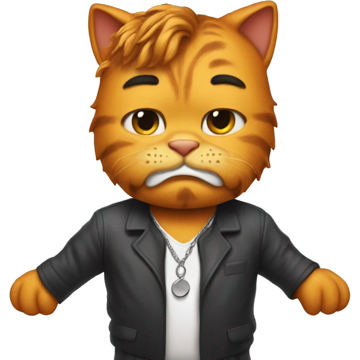 Garfield with a bjork outfit emoji