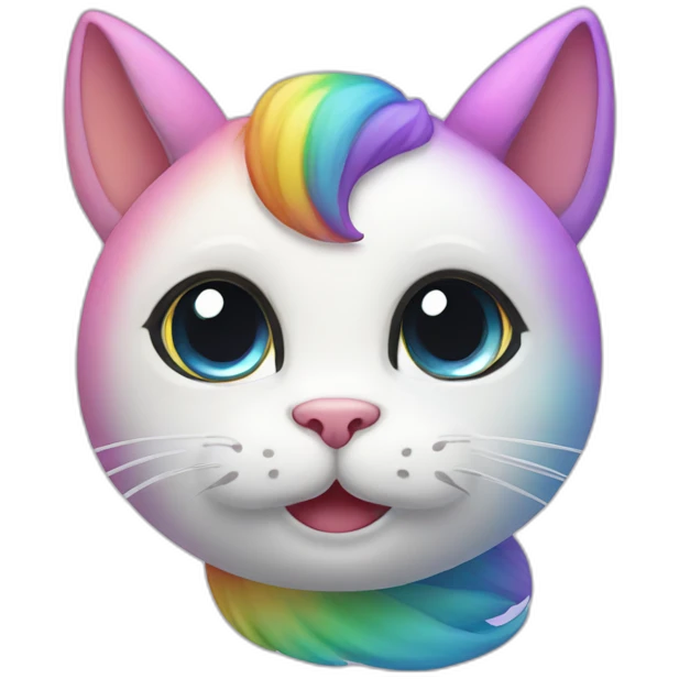 cute rainbow unicorn cat face emoji