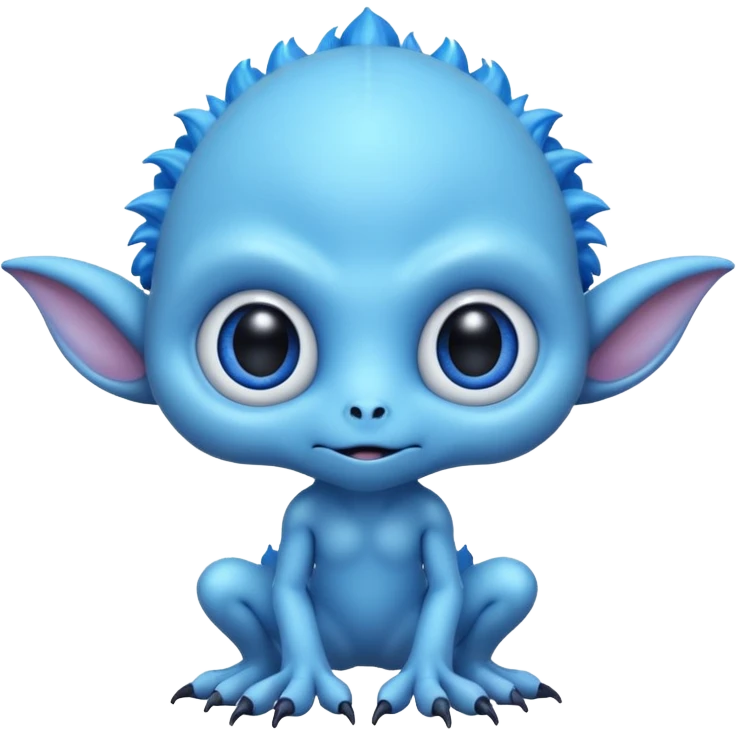 full body cute humanoid peacefull alien furry with 6 legs and eye stalks emoji