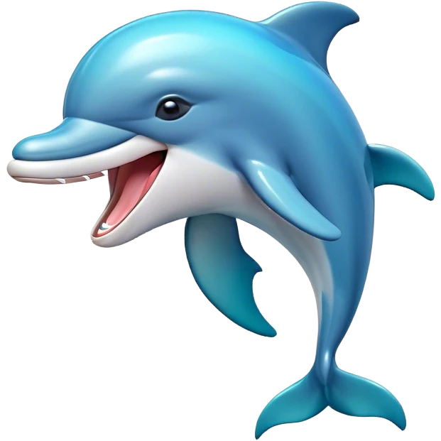 Cinematic Cute Yawning Bottlenose Dolphin Portrait Emoji, Head tilted slightly with a dramatic, wide-open yawn, showcasing a sleek, shiny glossy body with softly curved fins and drowsy, half-closed eyes, Simplified yet irresistibly adorable features, highly detailed, glowing with a soft, cozy aquatic glow, high shine, relaxed yet expressive, stylized with a hint of whimsical marine ease, soft glowing outline, capturing the essence of a drowsy yet affectionate dolphin that appears ready to stretch out and yawn its way out of the screen! emoji