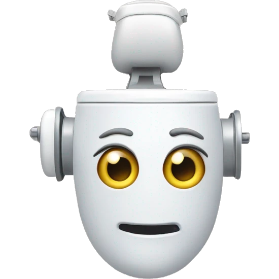 A toilet with a robot head emoji