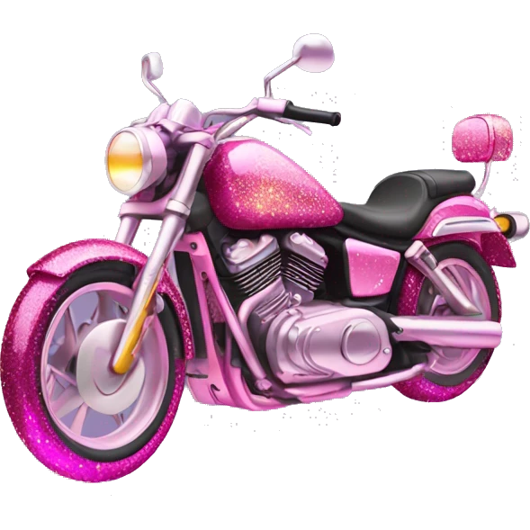 Pink ombre motorcycle with glitter  emoji