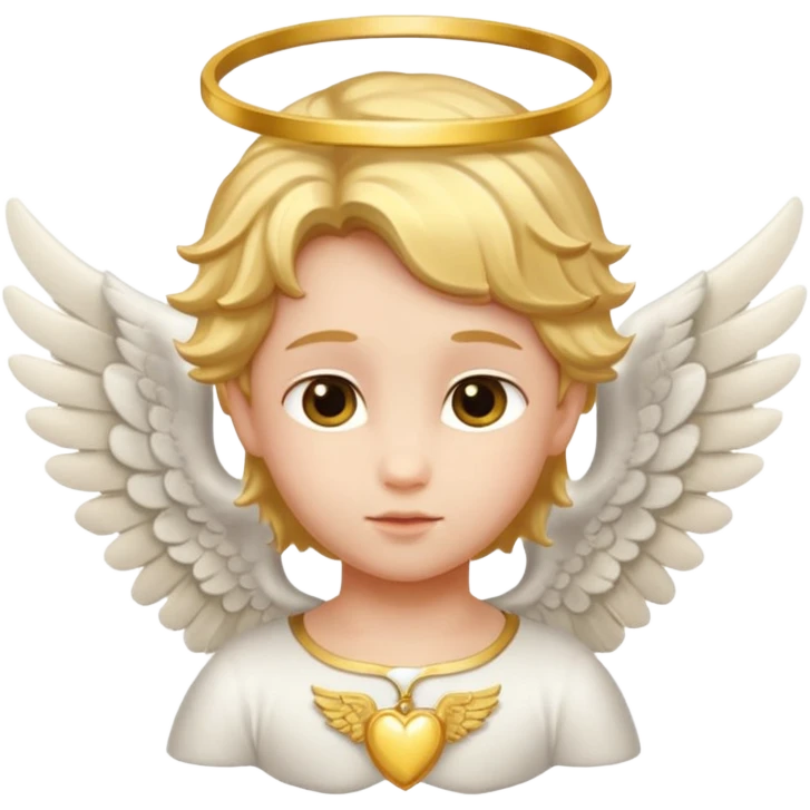 cupid head with wings and golden angel halo emoji