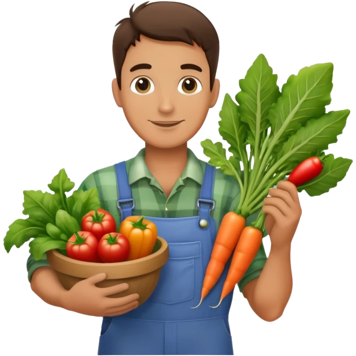Male gardener with vegetables emoji
