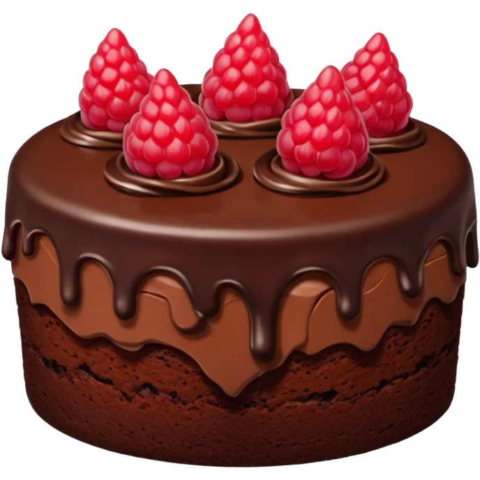 Chocolate cake with a raspberry on top emoji