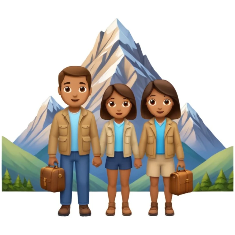 family photo, travelling mountains background emoji