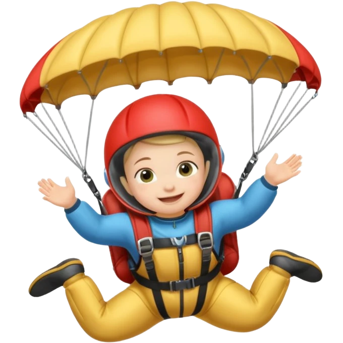 Skydiving baby with parachute and UFO emoji