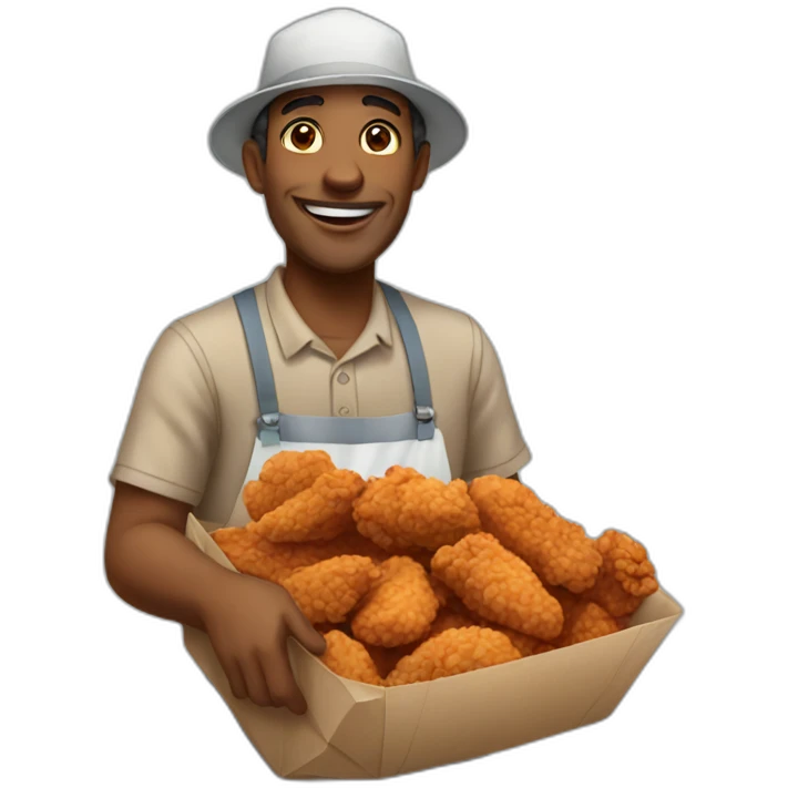 fried chicken seller emoji