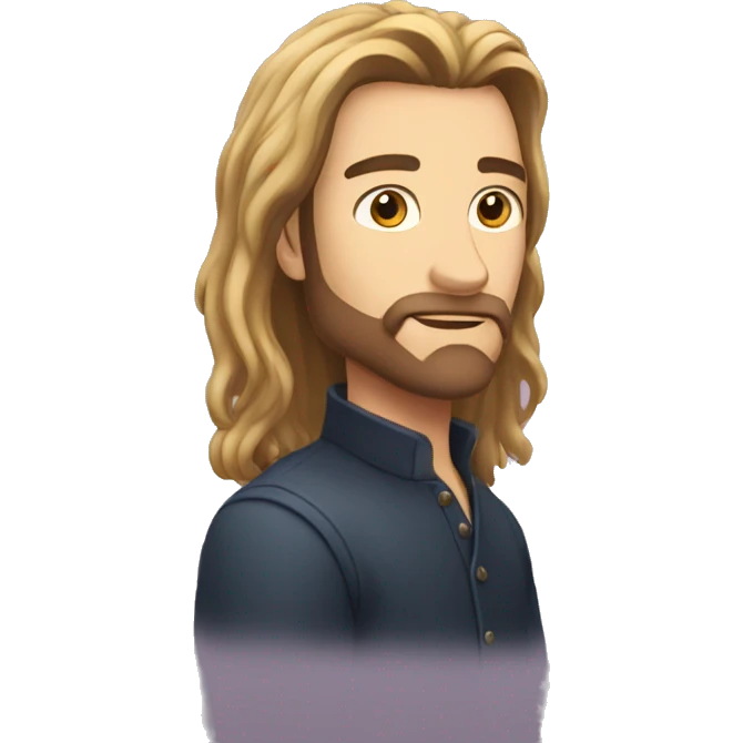 mysterious long hair solo male emoji