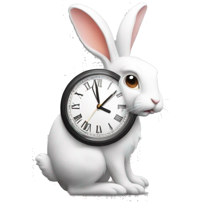 flat rabbit clock emoji