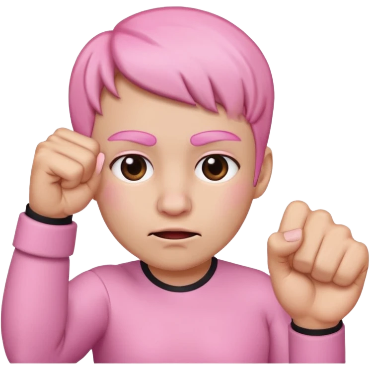 fist with pinky sticking out covering nose on face emoji