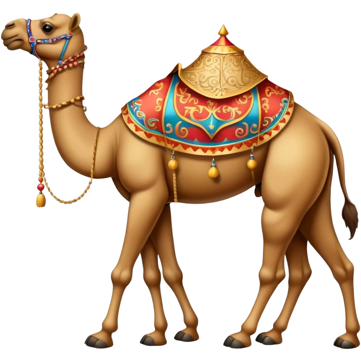 Vintage Arabian circus camel with filigree with four legs emoji