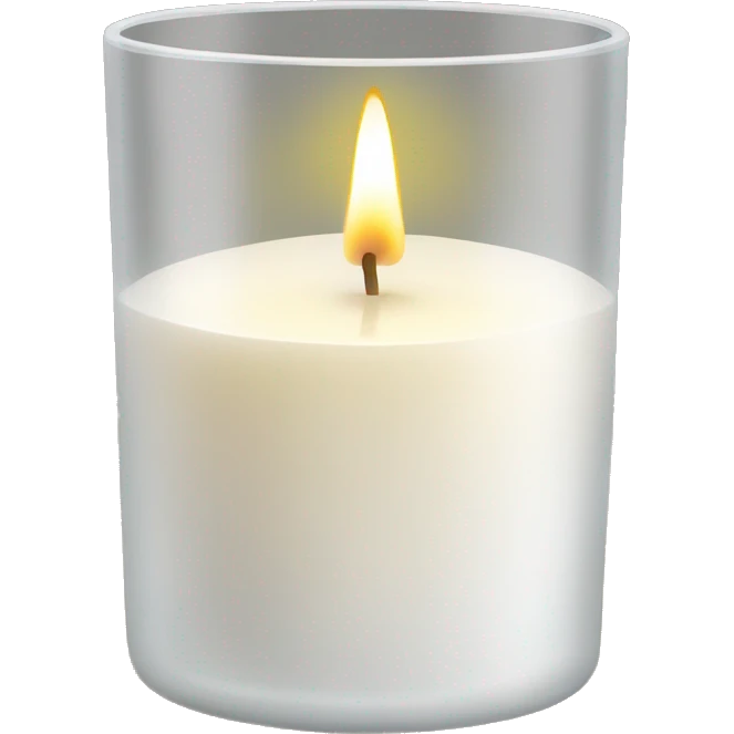 White scented candle in a glass emoji
