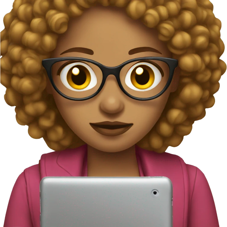 Designer female with an iPad tablet emoji