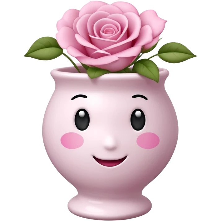vaso branco com laço rosa sem flores emoji