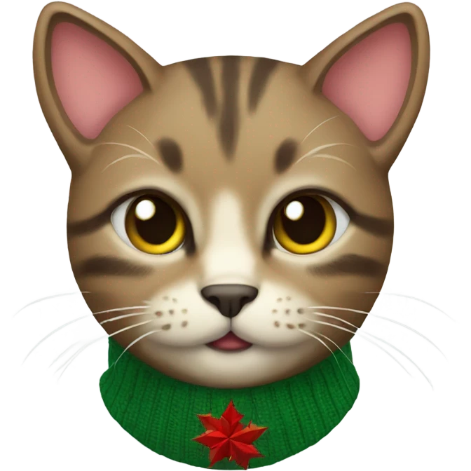 Cat wearing Christmas sweater  emoji