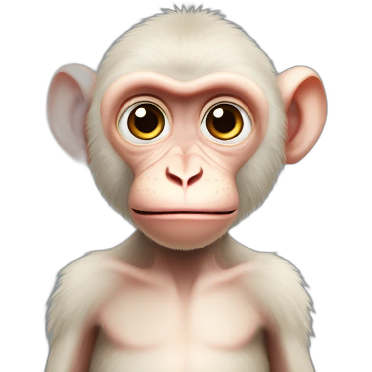 Macaque albinos avec les yeux rouge emoji