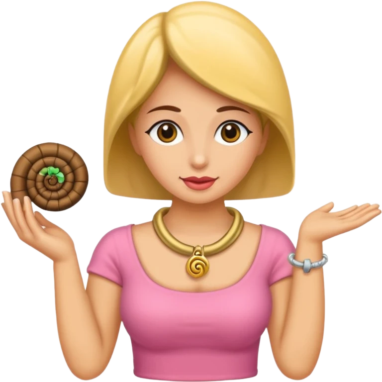 Rosa mujer comprando collares de caracol emoji