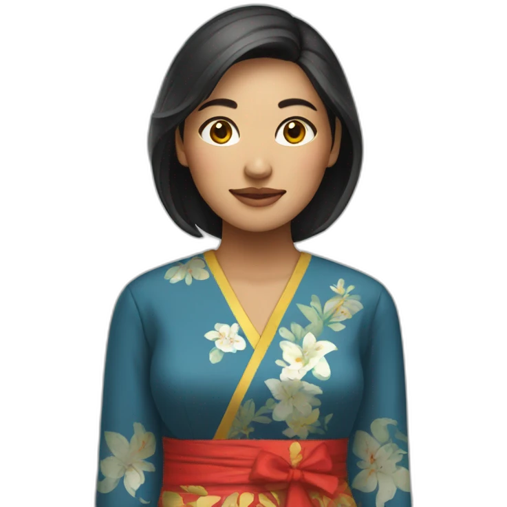 Woman wearing tradional vietnam clothes emoji