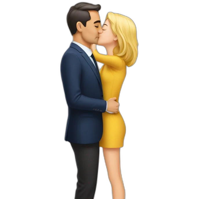 Gérald darmanin kiss a woman emoji