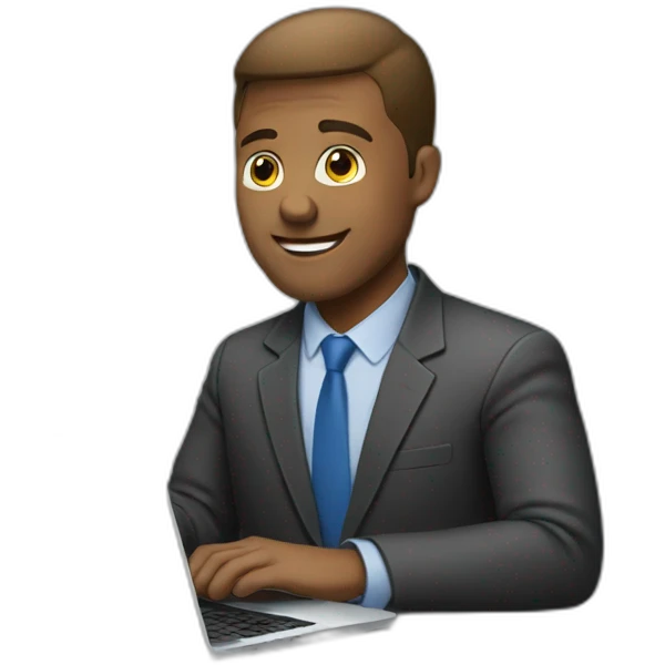 white man working with laptop emoji