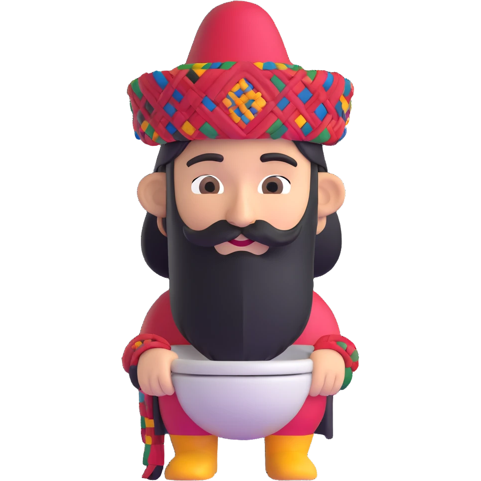 skibidi toilet character wearing Afghan traditional hat emoji