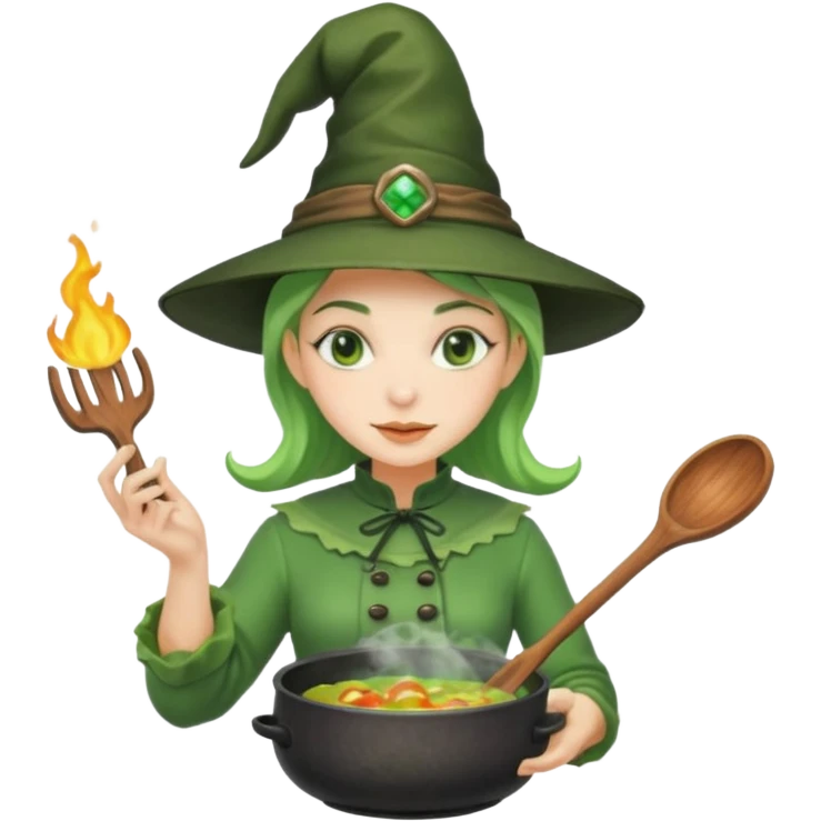 green witch cooking potion emoji