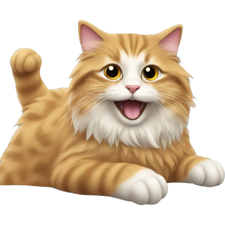 Fluffy cat riding on a car emoji