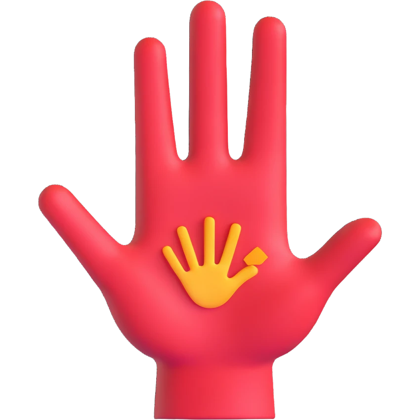 character showing palm saying 'wait', stop/start vibe emoji emoji
