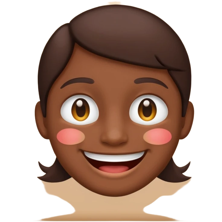 smiling face emoji dark brown skin tone emoji