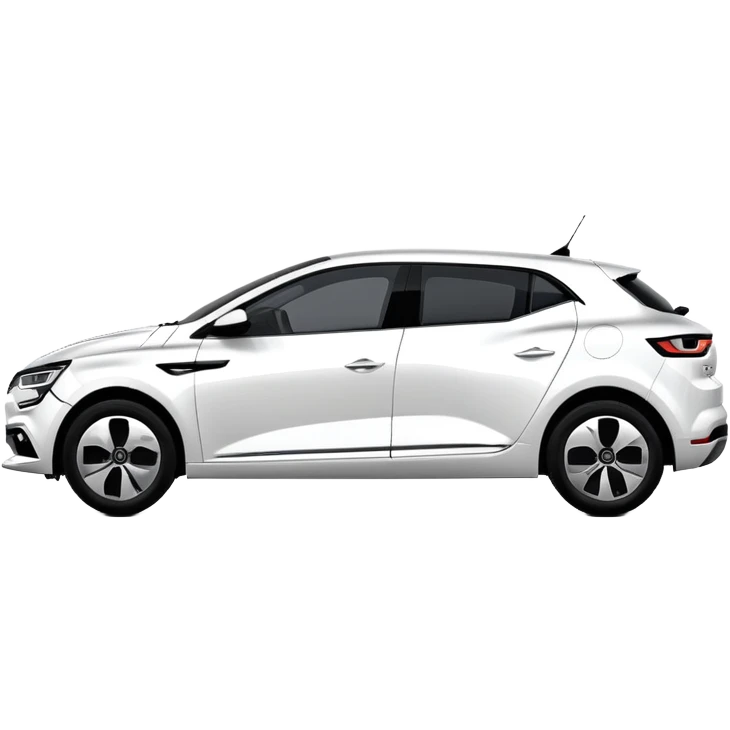 Renault Megane E-Tech electric car, side view, sleek design, white color emoji
