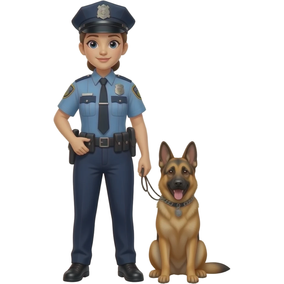 female police office and K9 emoji