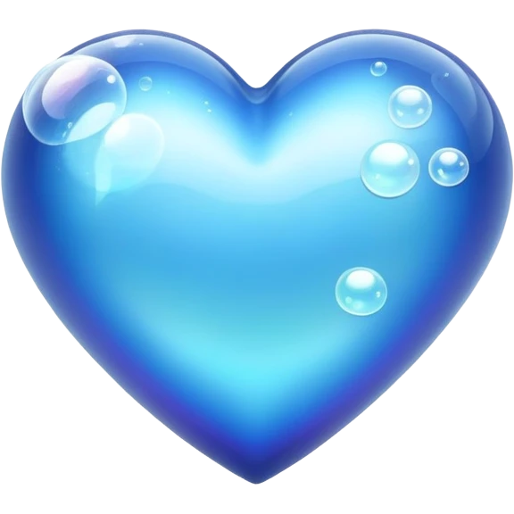 Blue heart with bubbles  emoji