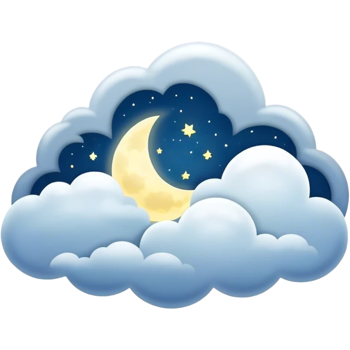 Moonlight and clouds with beautiful finish  emoji