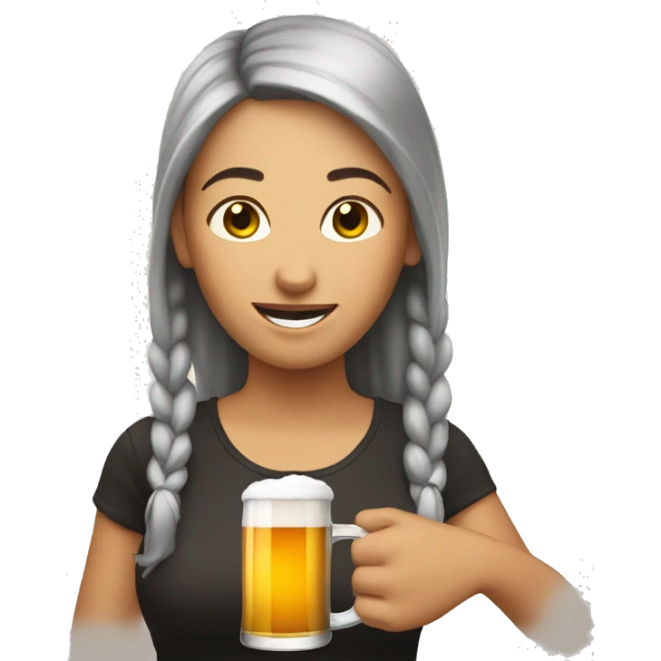 Women with beer in her hand emoji